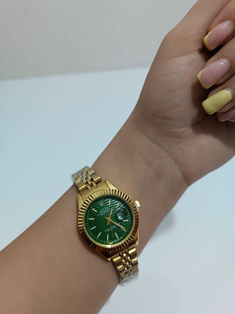 ساعت مچی ست برند رولکس صفحه سبز